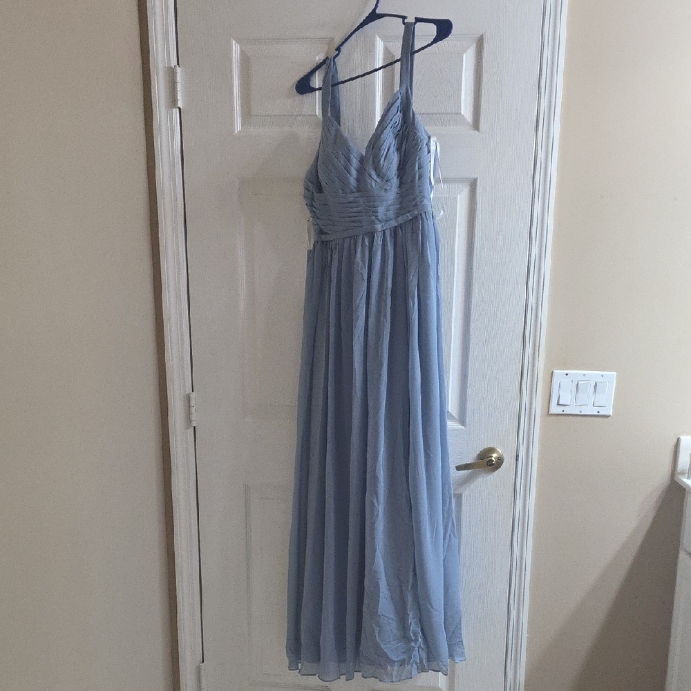 Azazie Sky Blue Maxi Dress